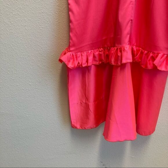NWT Anthropologie Vone ruffle pink Yuli midi Dress, L - Picture 12 of 15
